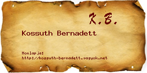 Kossuth Bernadett névjegykártya