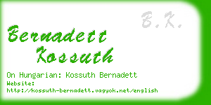 bernadett kossuth business card